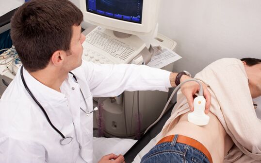 Ultraschalldiagnose von Parasiten im Körper.